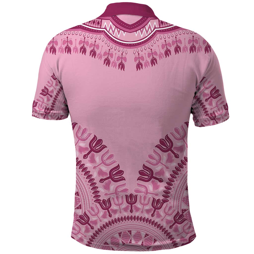 Dashiki Glamorous Pink Polo Shirt Breast Cancer Awareness LT7