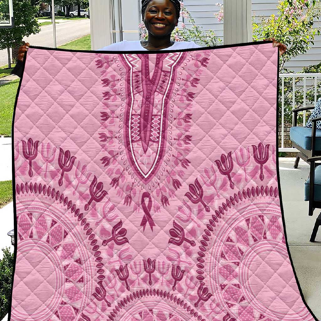 Afro Breast Cancer Awareness Dashiki Quilt Glamorous Pink LT7