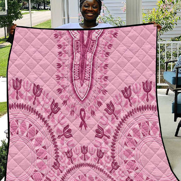 Afro Breast Cancer Awareness Dashiki Quilt Glamorous Pink LT7