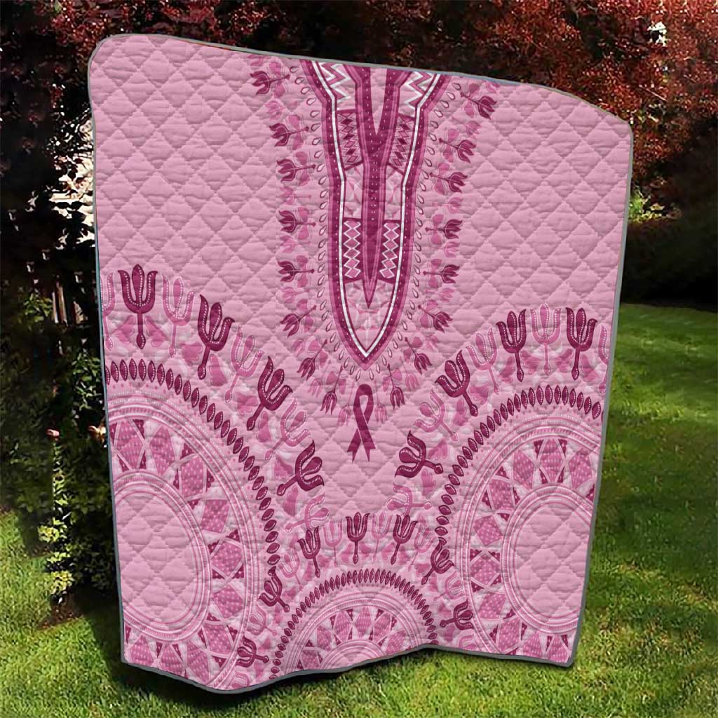 Afro Breast Cancer Awareness Dashiki Quilt Glamorous Pink LT7