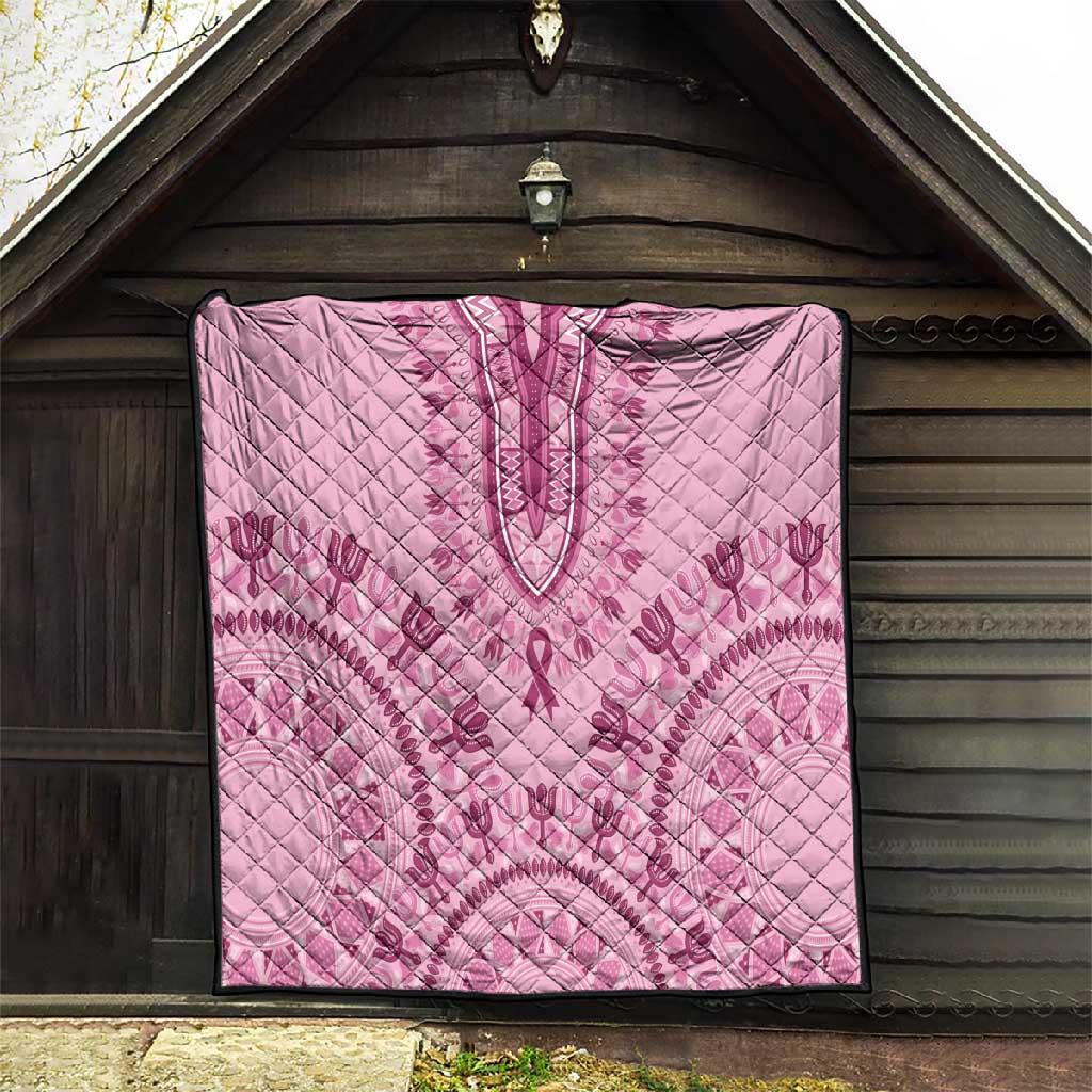 Afro Breast Cancer Awareness Dashiki Quilt Glamorous Pink LT7