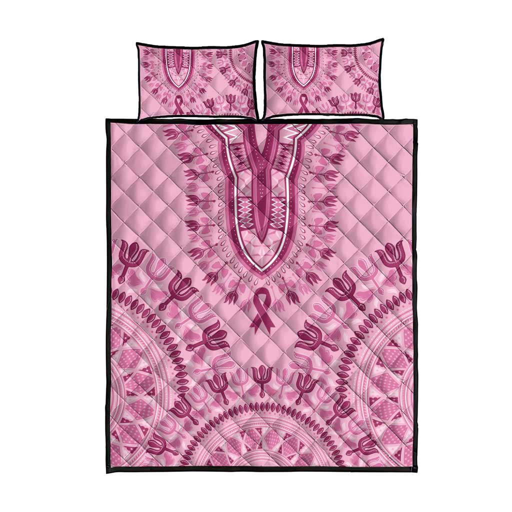 Afro Breast Cancer Awareness Dashiki Quilt Bed Set Glamorous Pink LT7