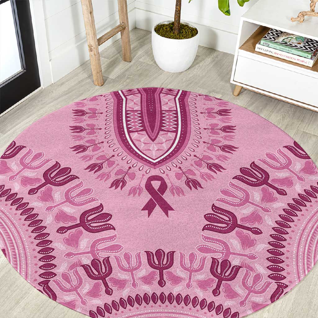Afro Breast Cancer Awareness Dashiki Round Carpet Glamorous Pink LT7