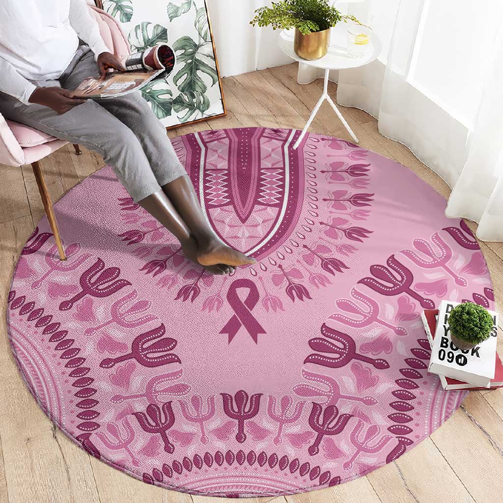 Afro Breast Cancer Awareness Dashiki Round Carpet Glamorous Pink LT7