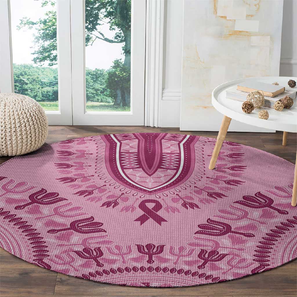 Afro Breast Cancer Awareness Dashiki Round Carpet Glamorous Pink LT7