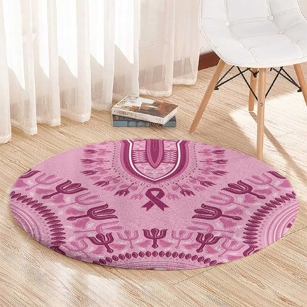 Afro Breast Cancer Awareness Dashiki Round Carpet Glamorous Pink LT7
