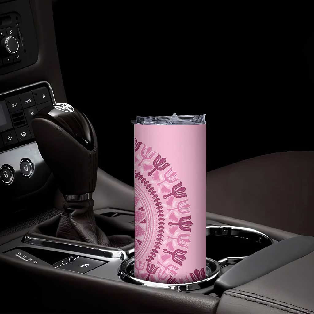 Afro Breast Cancer Awareness Dashiki Skinny Tumbler Glamorous Pink LT7