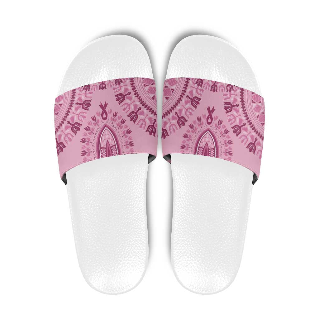 Dashiki Glamorous Pink Slide Sandals Breast Cancer Awareness LT7