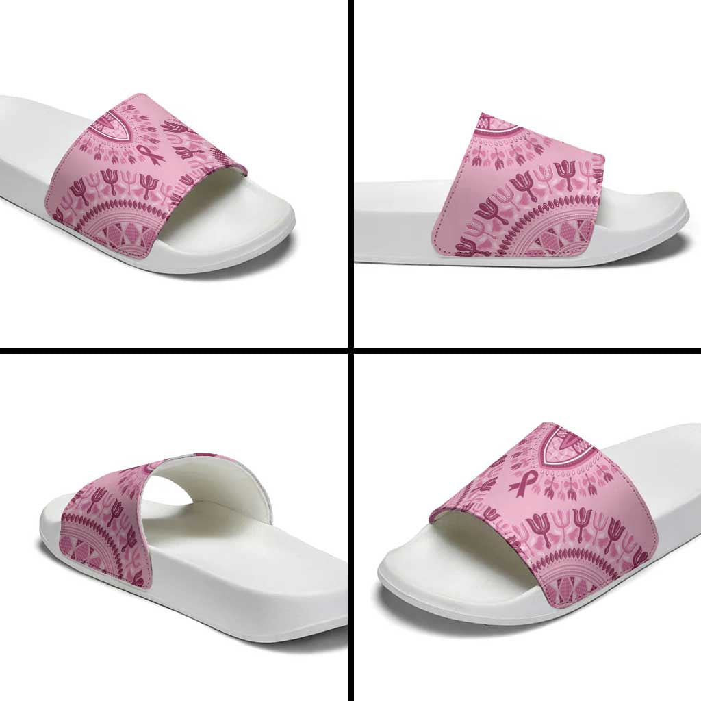 Dashiki Glamorous Pink Slide Sandals Breast Cancer Awareness LT7