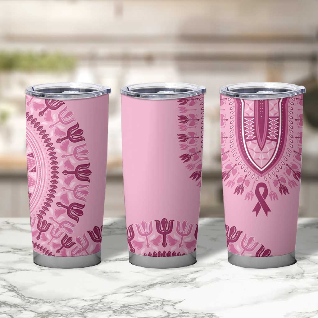 Afro Breast Cancer Awareness Dashiki Tumbler Cup Glamorous Pink LT7