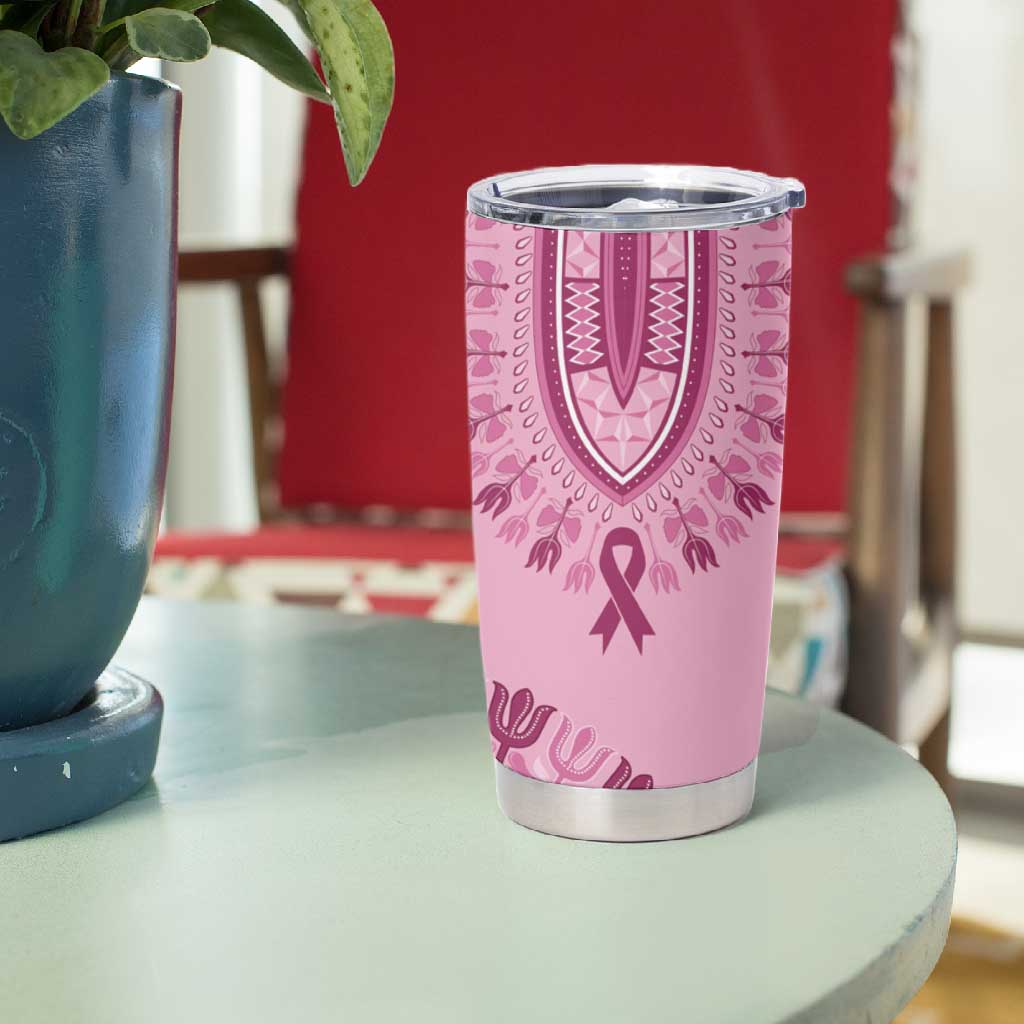 Afro Breast Cancer Awareness Dashiki Tumbler Cup Glamorous Pink LT7