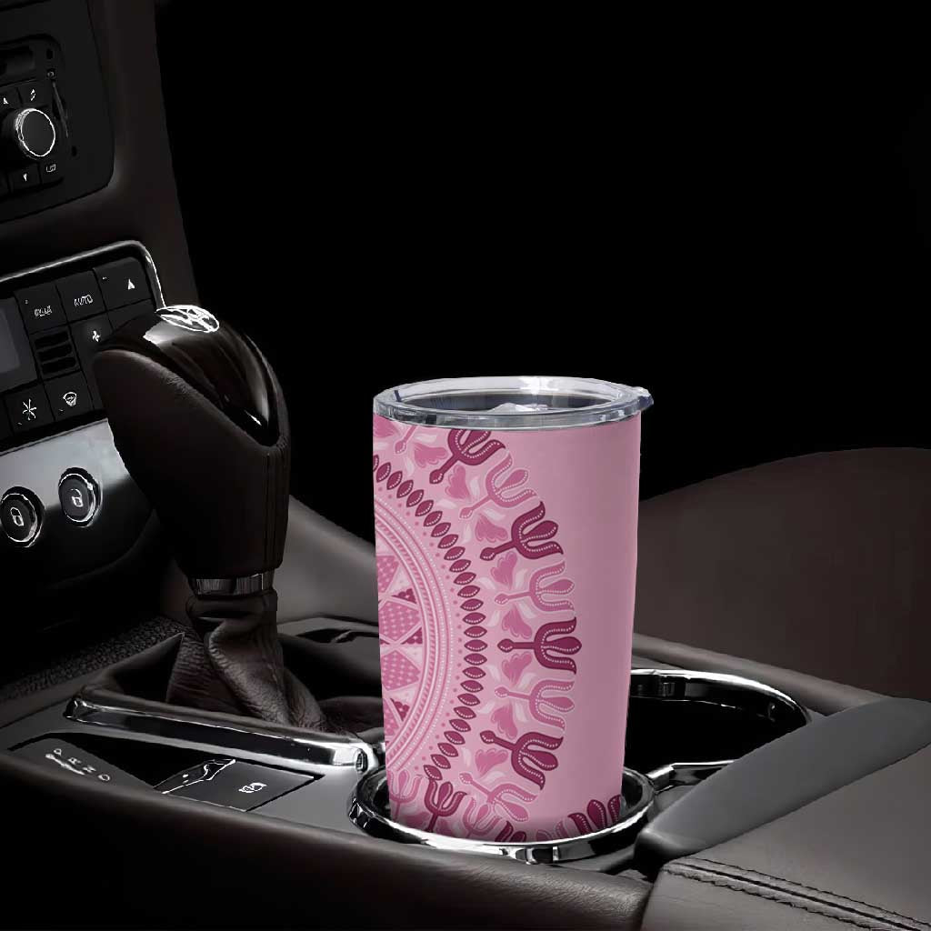 Afro Breast Cancer Awareness Dashiki Tumbler Cup Glamorous Pink LT7