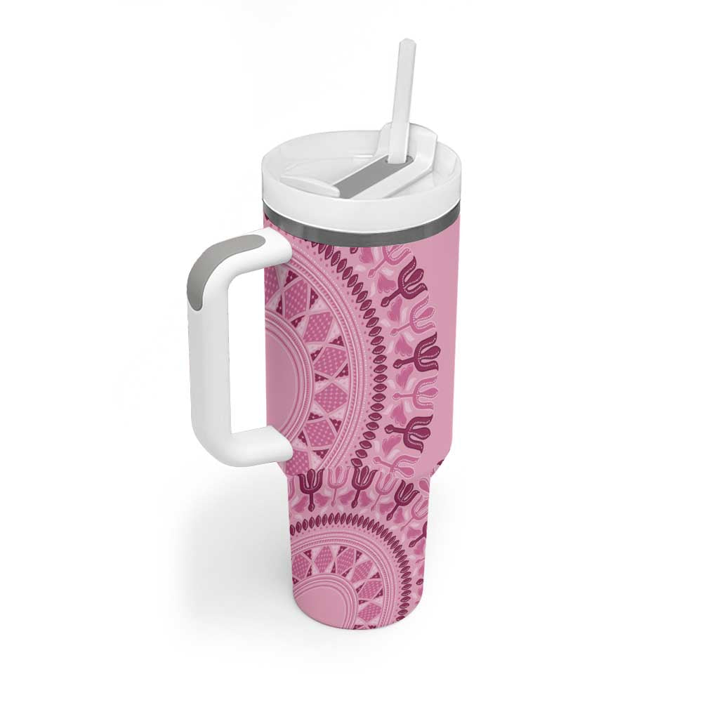 Afro Breast Cancer Awareness Dashiki Tumbler With Handle Glamorous Pink LT7