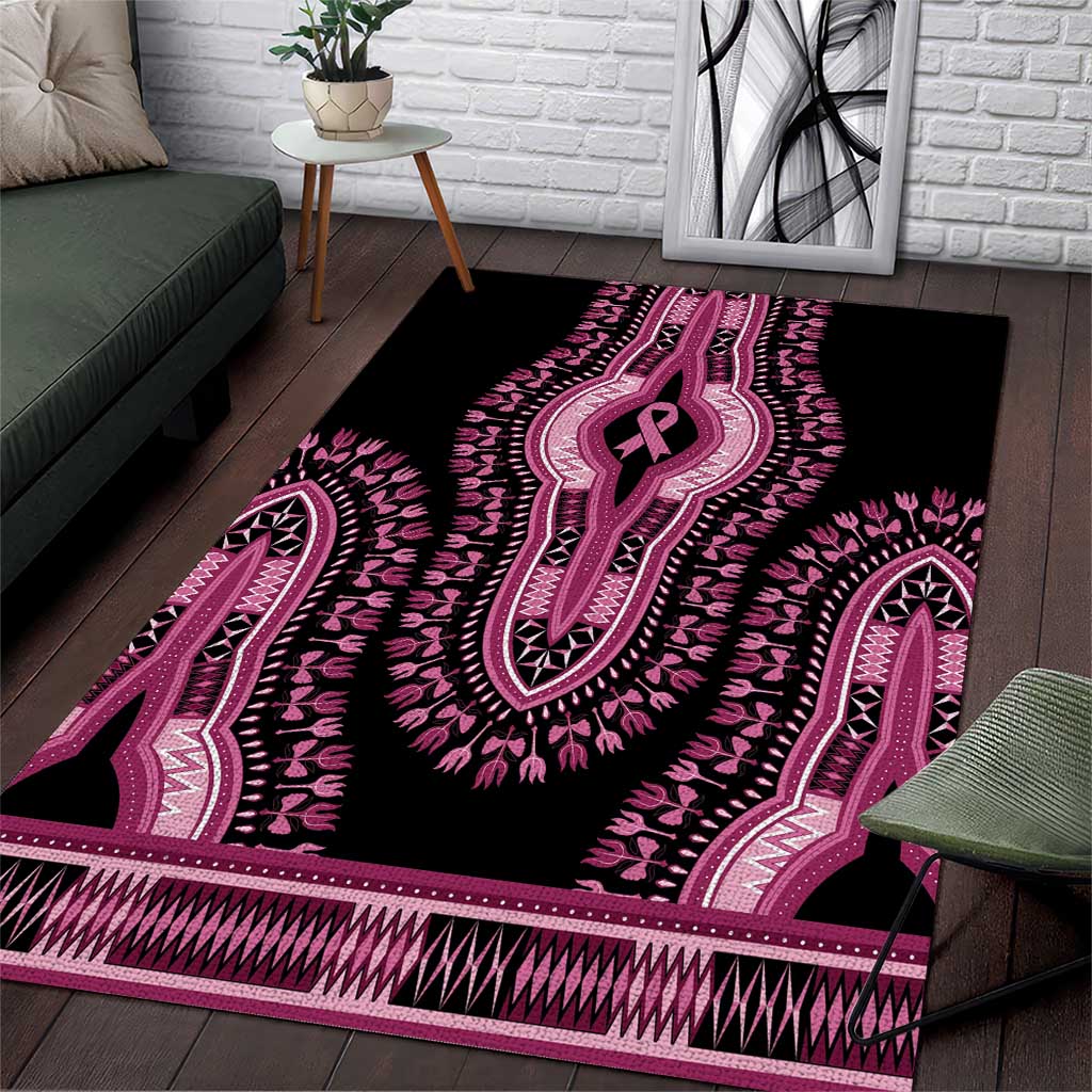 Breast Cancer Awareness Pink Ribbon Afro Area Rug Dashiki Style LT7