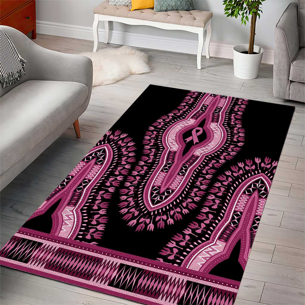 Breast Cancer Awareness Pink Ribbon Afro Area Rug Dashiki Style LT7