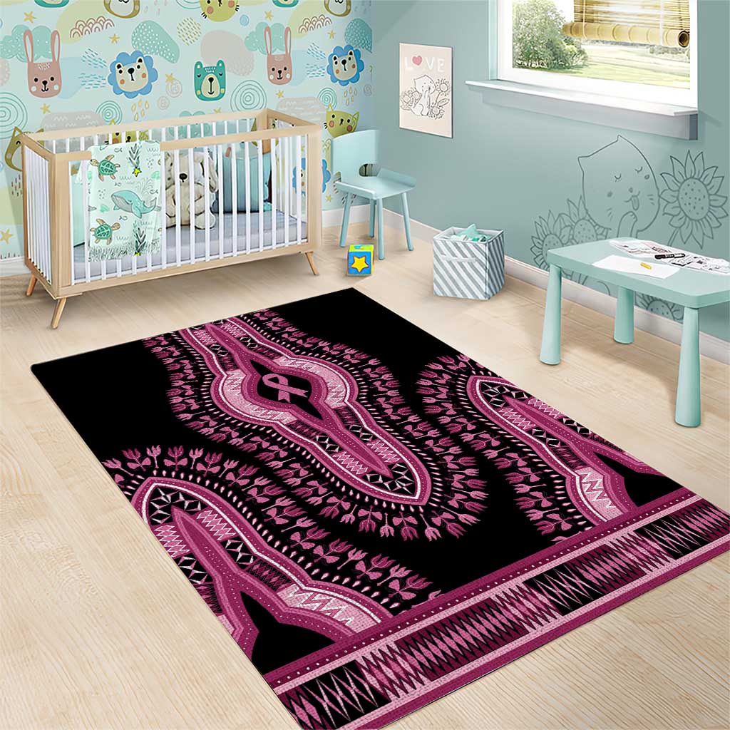 Breast Cancer Awareness Pink Ribbon Afro Area Rug Dashiki Style LT7