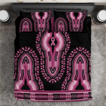 Breast Cancer Awareness Pink Ribbon Afro Bedding Set Dashiki Style LT7