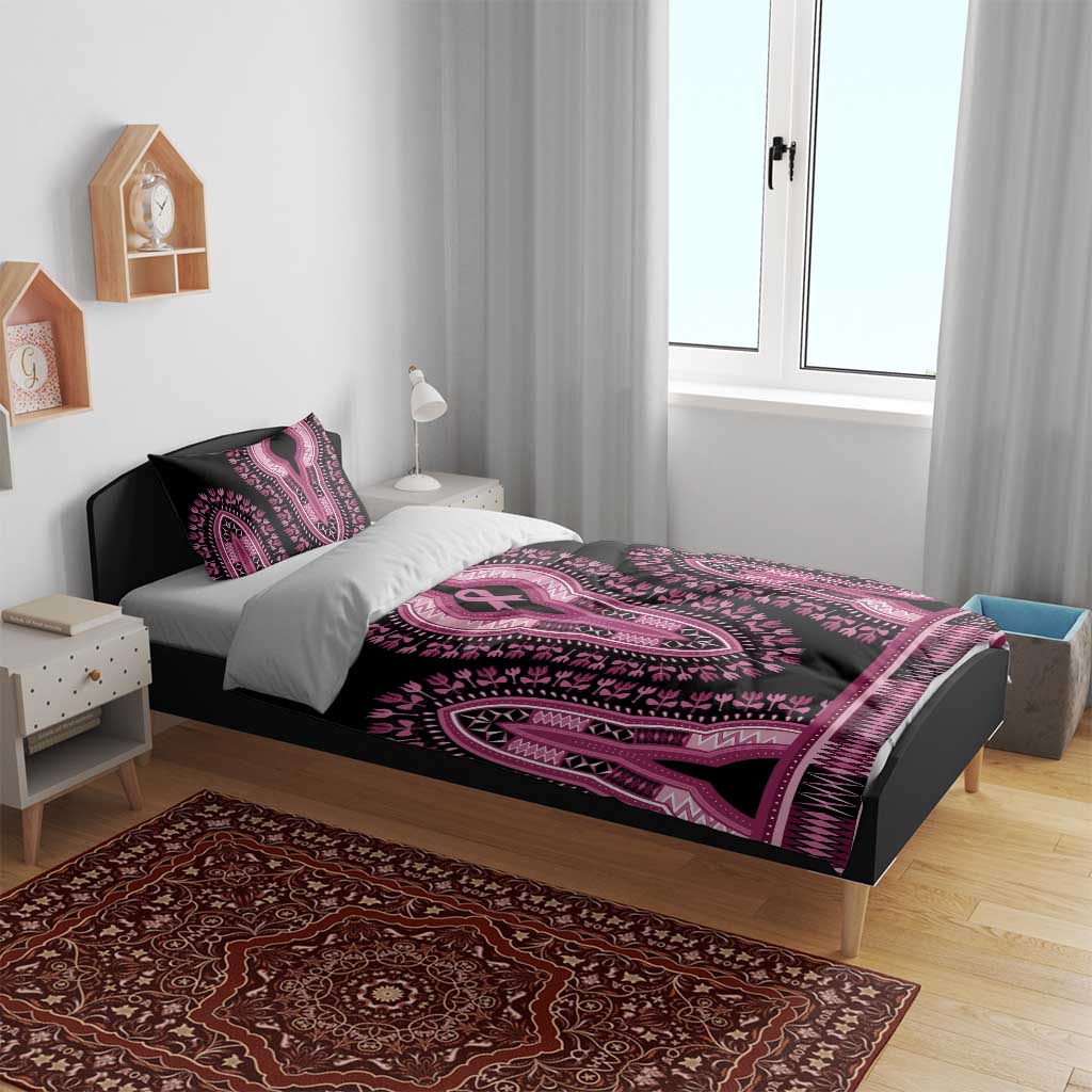 Breast Cancer Awareness Pink Ribbon Afro Bedding Set Dashiki Style LT7