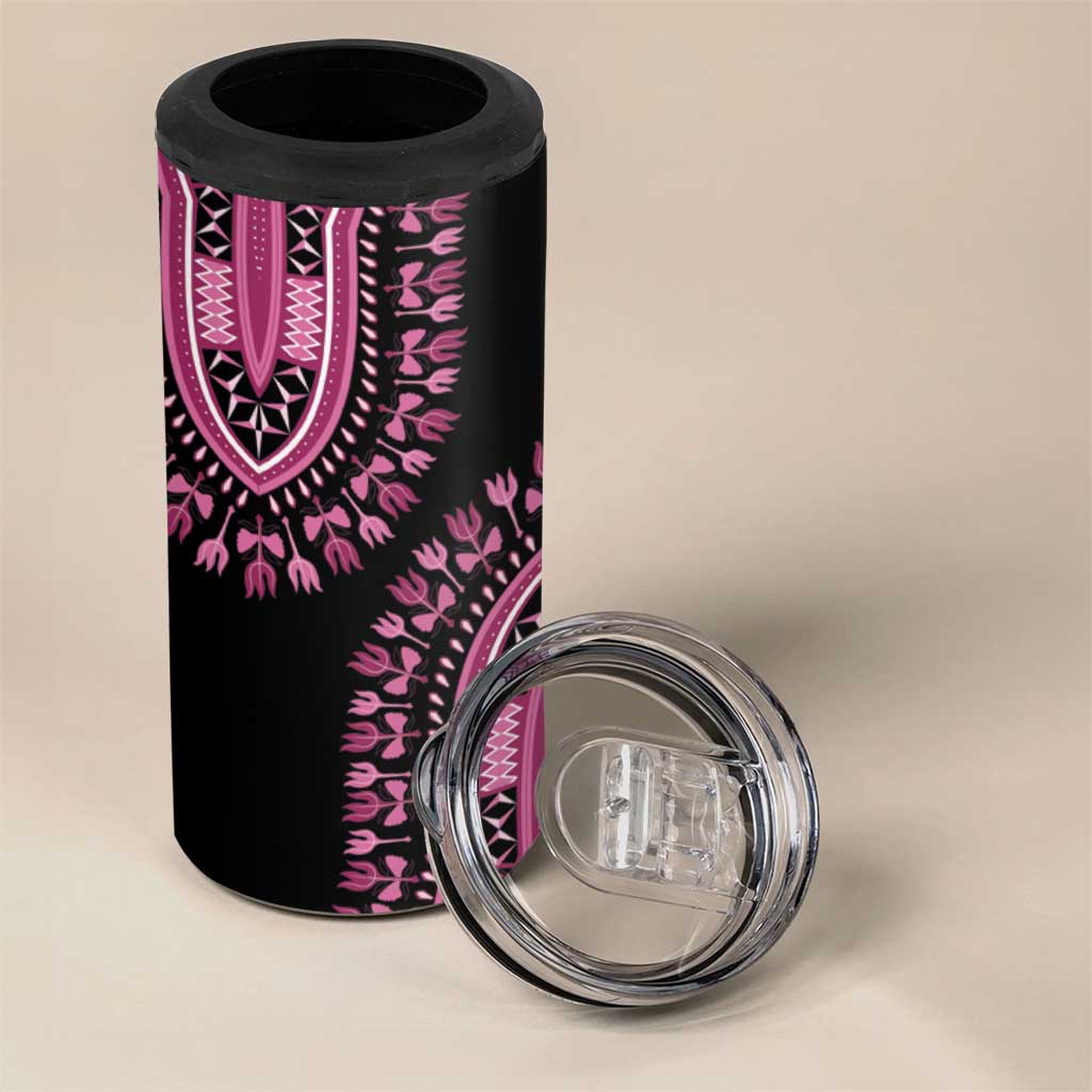 Breast Cancer Awareness Pink Ribbon Afro 4 in 1 Can Cooler Tumbler Dashiki Style LT7