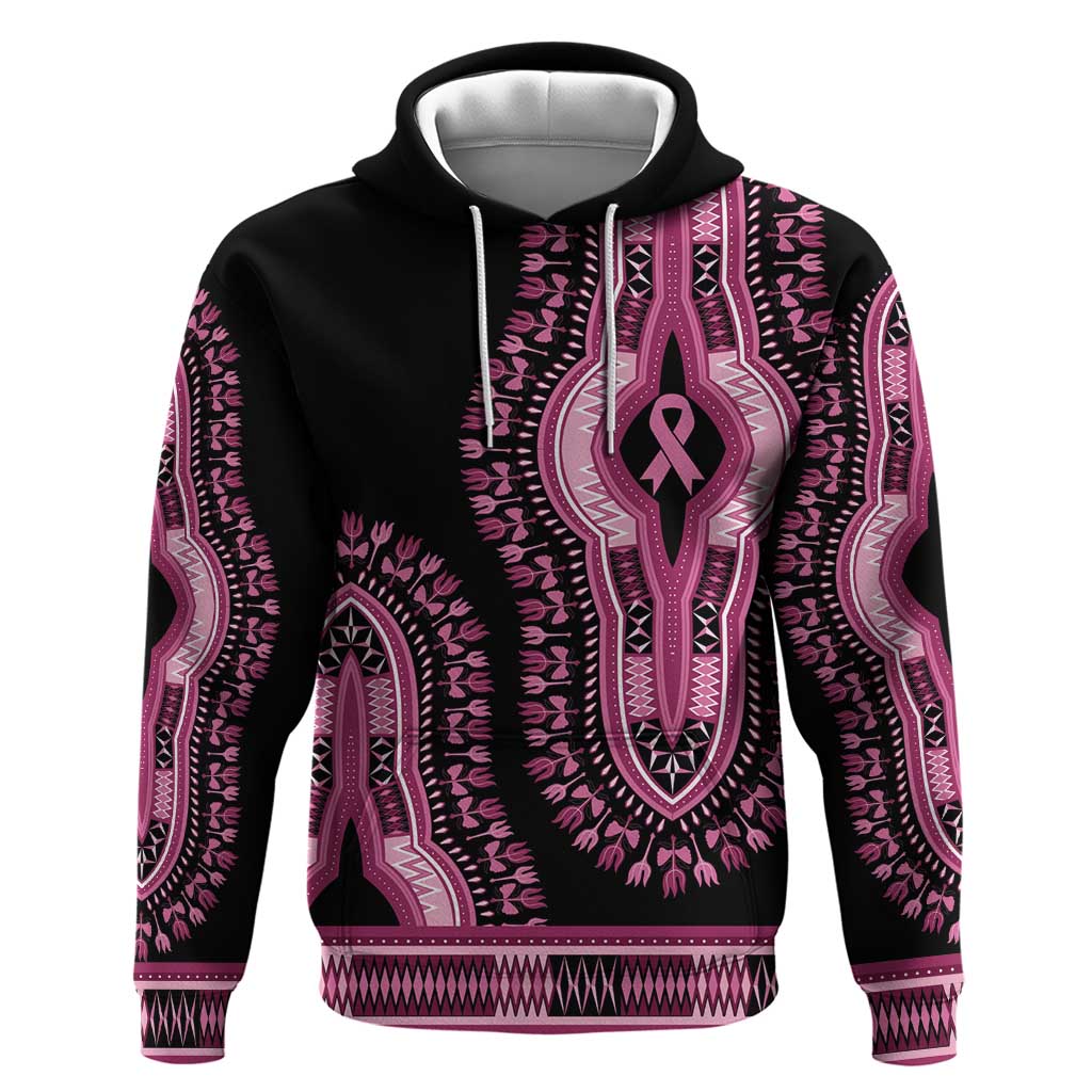 Breast Cancer Awareness Pink Ribbon Hoodie Dashiki Style LT7