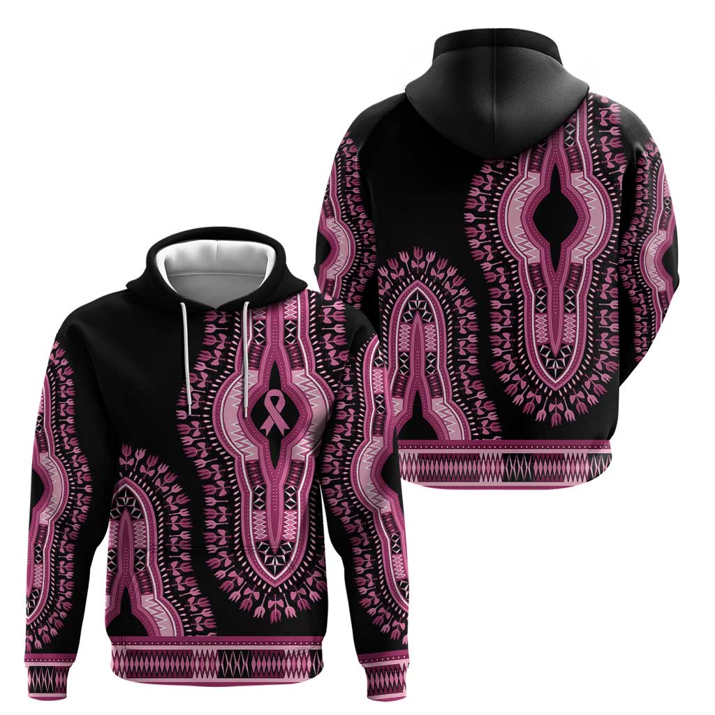 Breast Cancer Awareness Pink Ribbon Hoodie Dashiki Style LT7