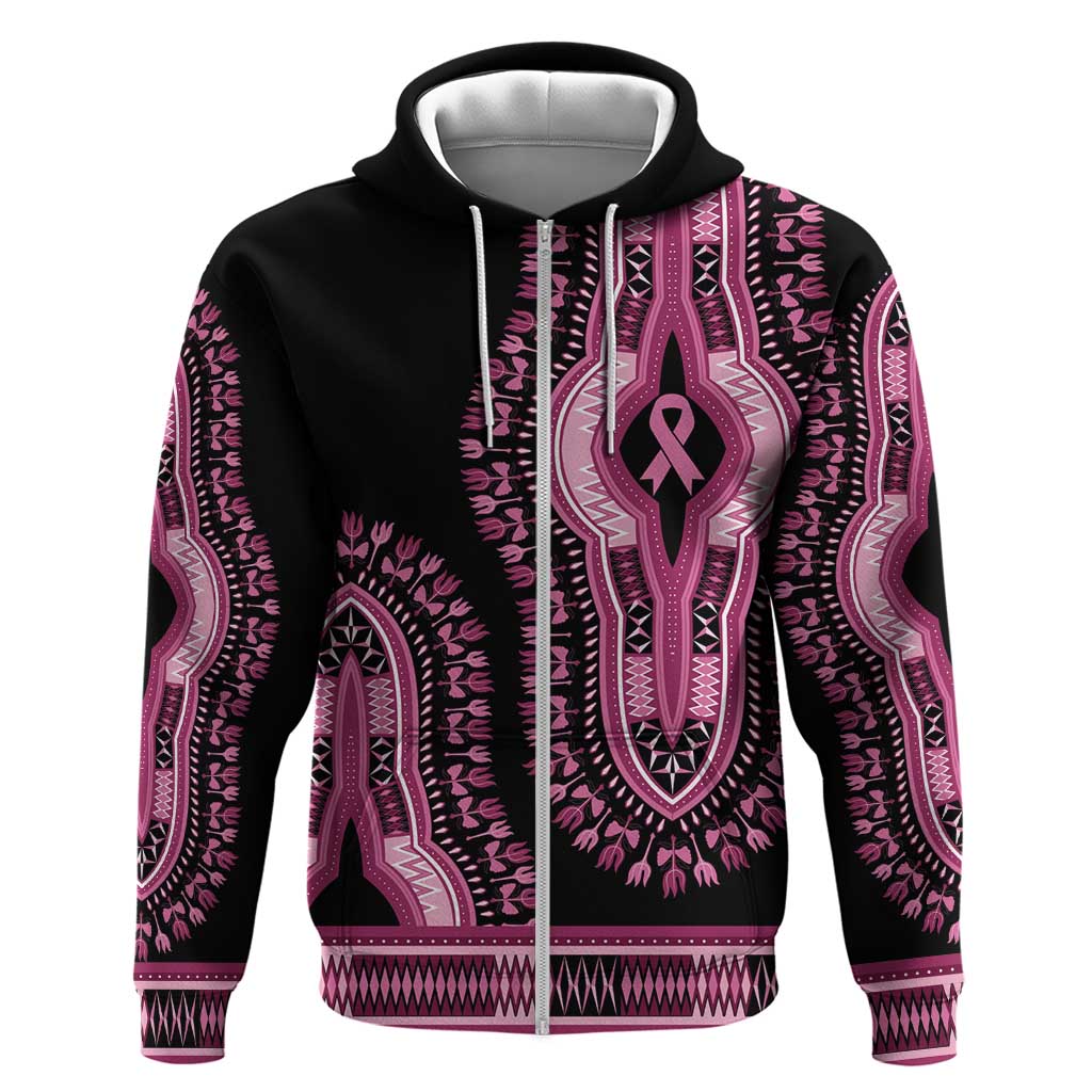 Breast Cancer Awareness Pink Ribbon Hoodie Dashiki Style LT7