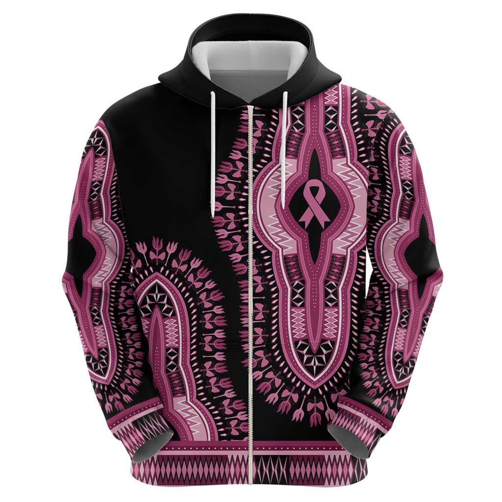 Breast Cancer Awareness Pink Ribbon Hoodie Dashiki Style LT7