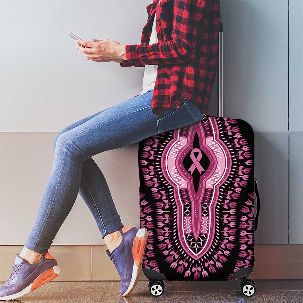 Breast Cancer Awareness Pink Ribbon Luggage Cover Dashiki Style LT7