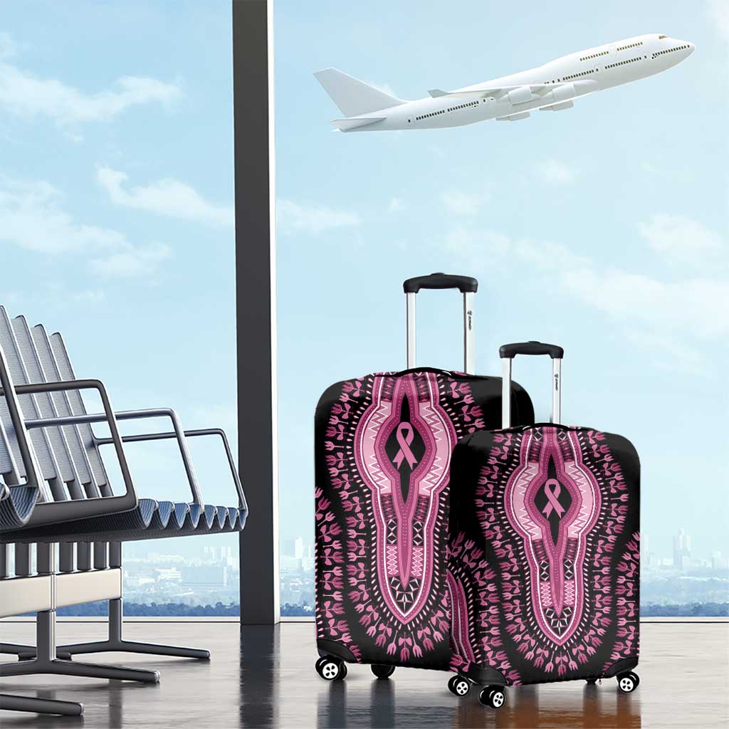 Breast Cancer Awareness Pink Ribbon Luggage Cover Dashiki Style LT7