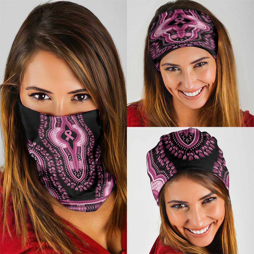 Breast Cancer Awareness Pink Ribbon Neck Gaiter Dashiki Style LT7