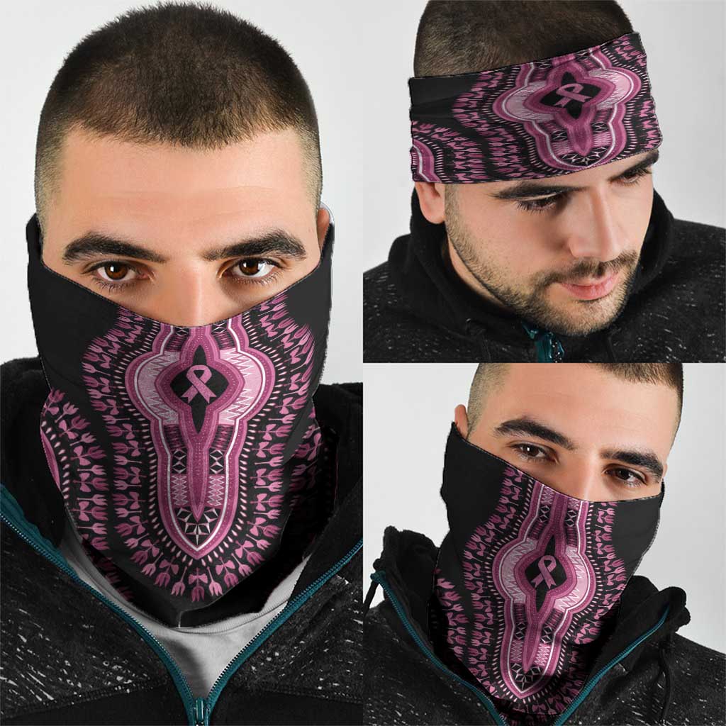 Breast Cancer Awareness Pink Ribbon Neck Gaiter Dashiki Style LT7