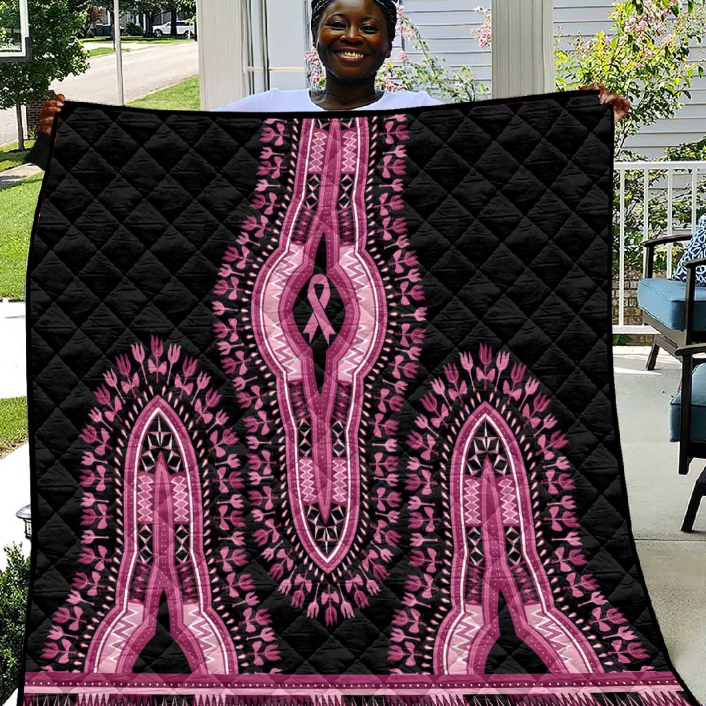Breast Cancer Awareness Pink Ribbon Afro Quilt Dashiki Style LT7