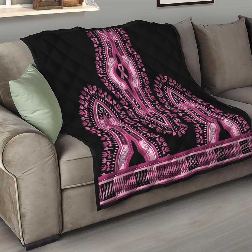 Breast Cancer Awareness Pink Ribbon Afro Quilt Dashiki Style LT7