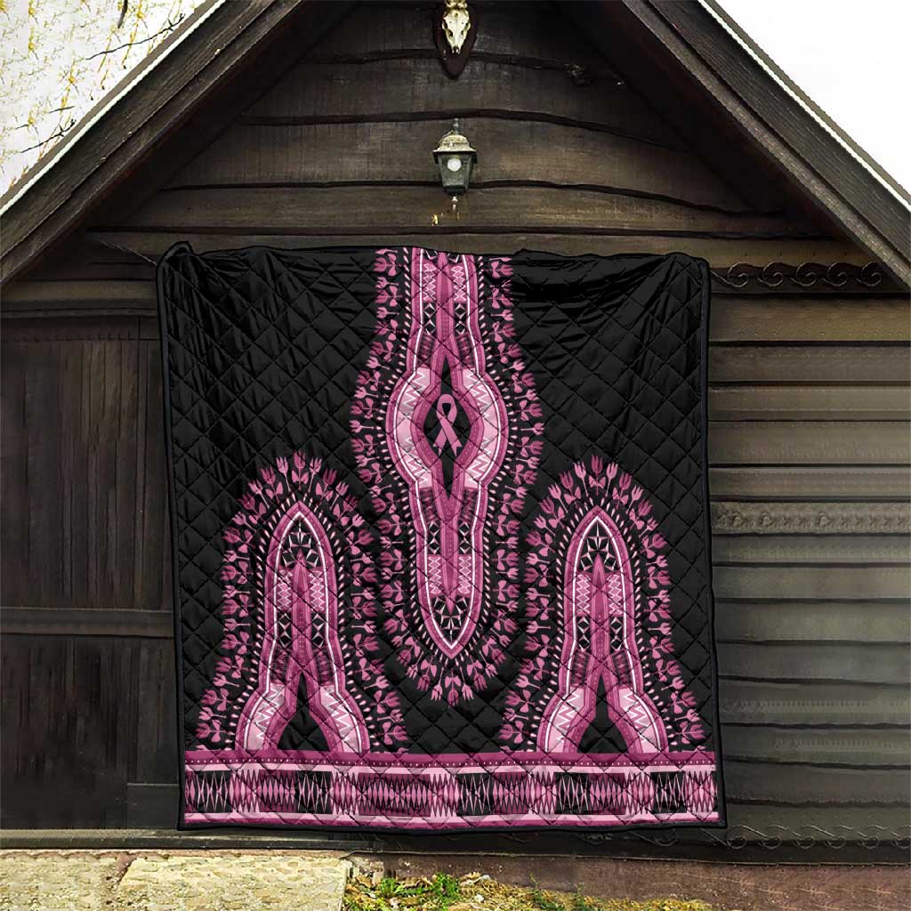 Breast Cancer Awareness Pink Ribbon Afro Quilt Dashiki Style LT7