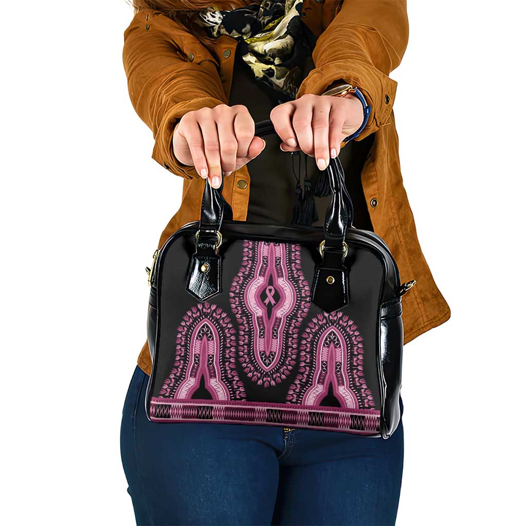 Breast Cancer Awareness Pink Ribbon Shoulder Handbag Dashiki Style LT7