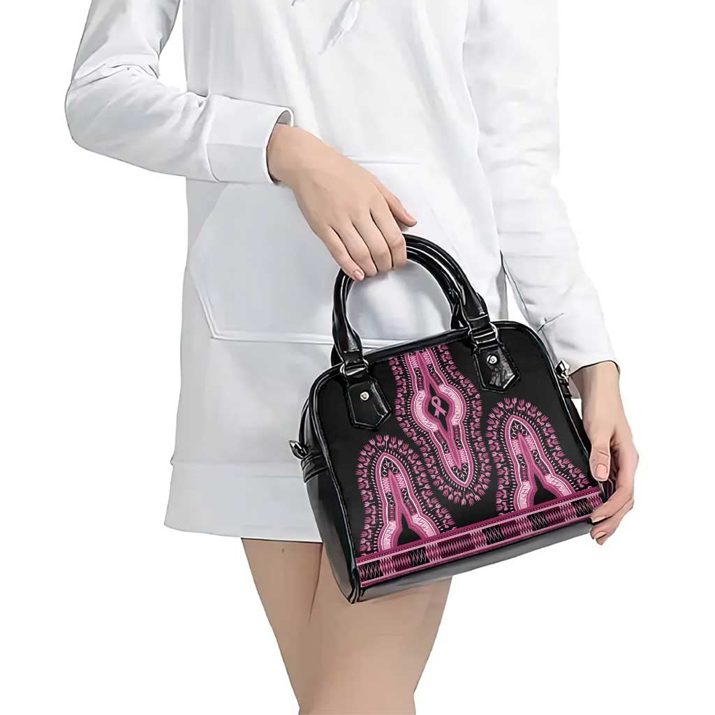 Breast Cancer Awareness Pink Ribbon Shoulder Handbag Dashiki Style LT7