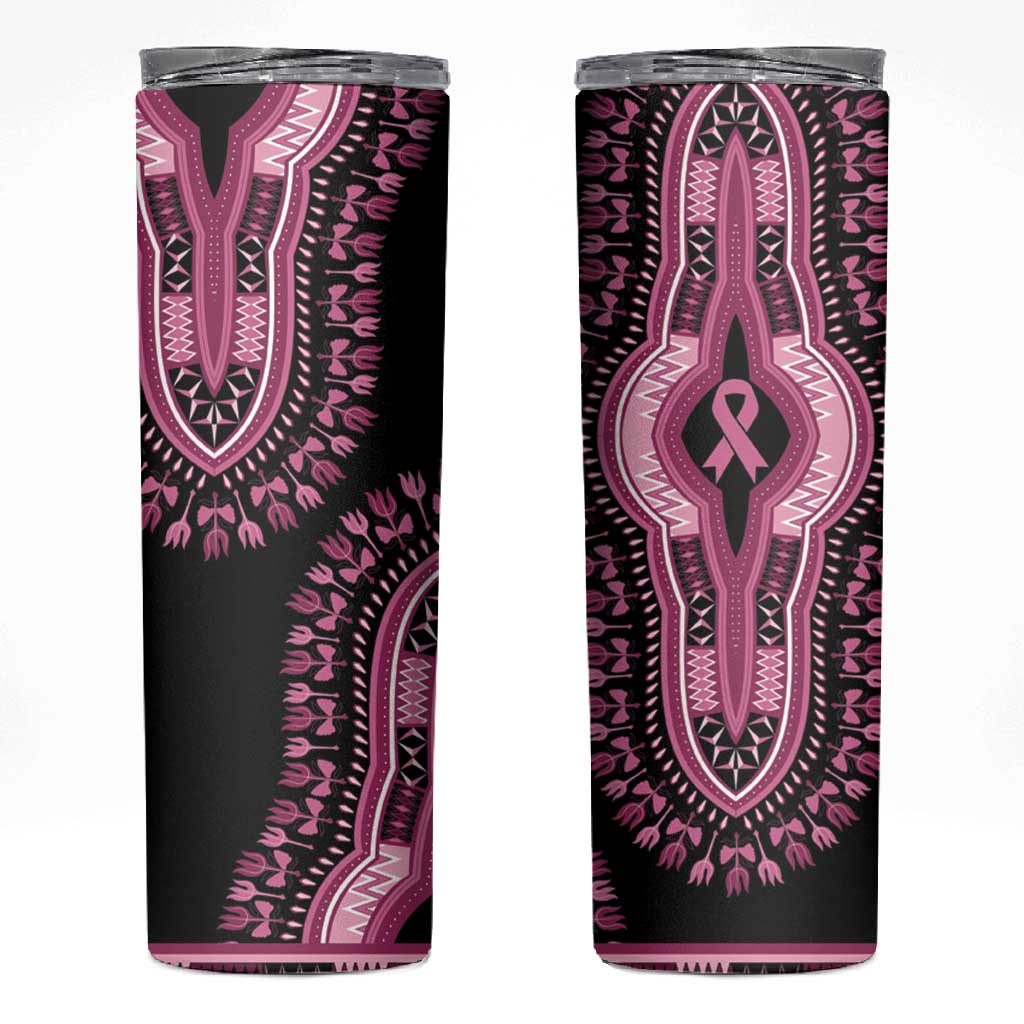 Breast Cancer Awareness Pink Ribbon Afro Skinny Tumbler Dashiki Style LT7
