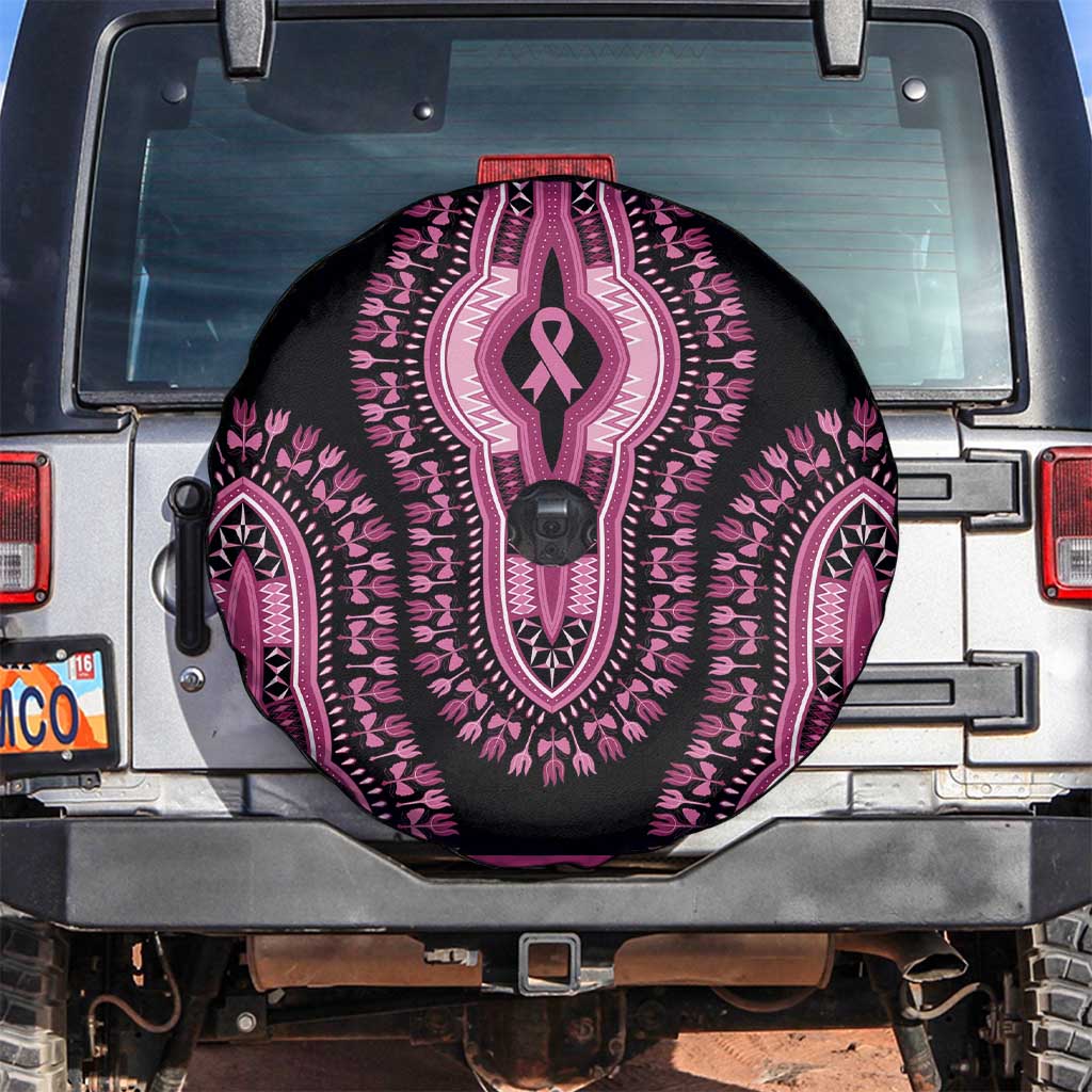 Breast Cancer Awareness Pink Ribbon Spare Tire Cover Dashiki Style LT7