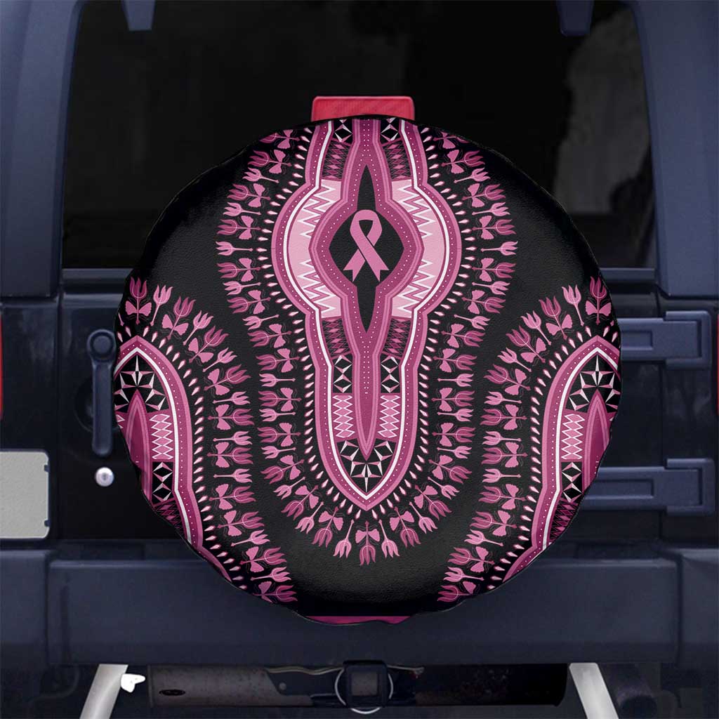 Breast Cancer Awareness Pink Ribbon Spare Tire Cover Dashiki Style LT7