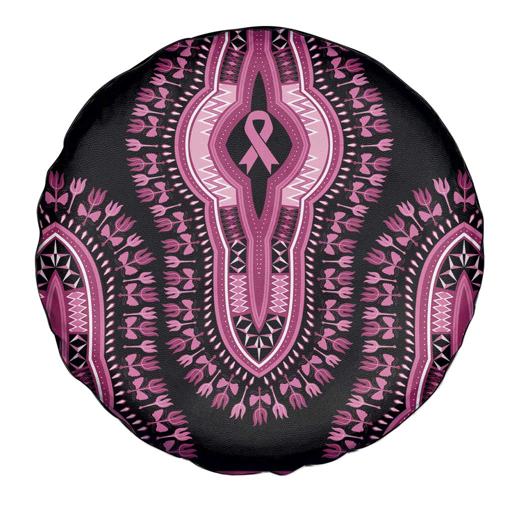 Breast Cancer Awareness Pink Ribbon Spare Tire Cover Dashiki Style LT7