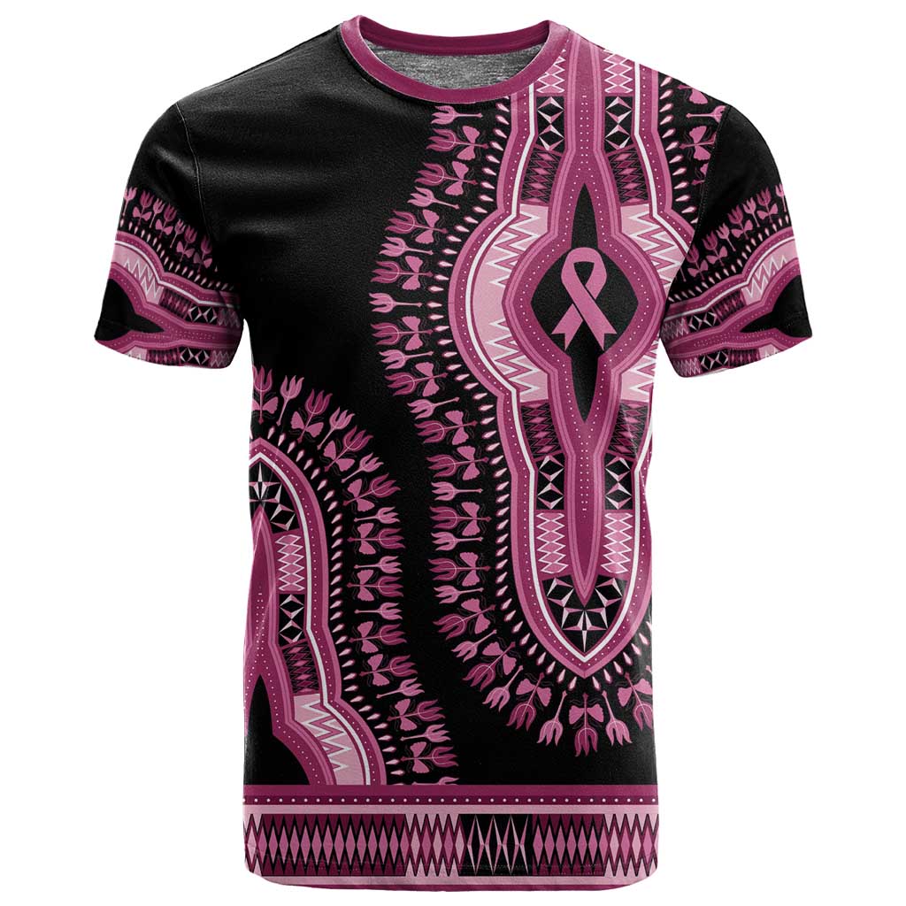 Breast Cancer Awareness Pink Ribbon Afro T shirt Dashiki Style LT7