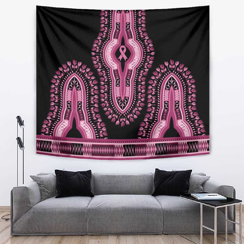 Breast Cancer Awareness Pink Ribbon Afro Tapestry Dashiki Style LT7