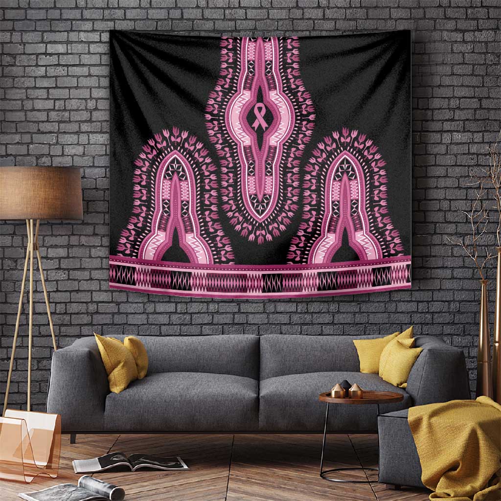Breast Cancer Awareness Pink Ribbon Afro Tapestry Dashiki Style LT7