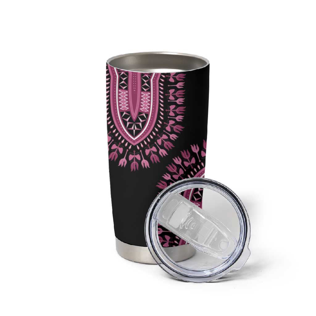 Breast Cancer Awareness Pink Ribbon Afro Tumbler Cup Dashiki Style LT7