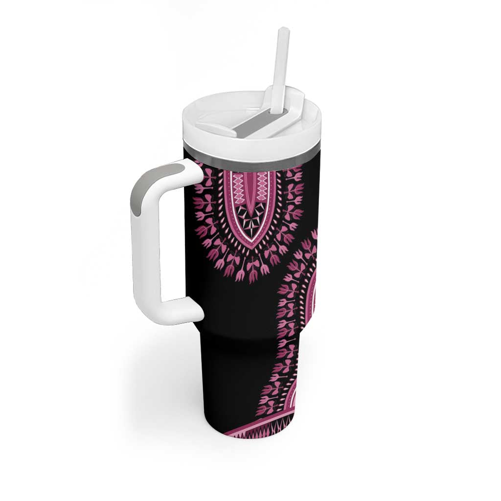 Breast Cancer Awareness Pink Ribbon Afro Tumbler With Handle Dashiki Style LT7