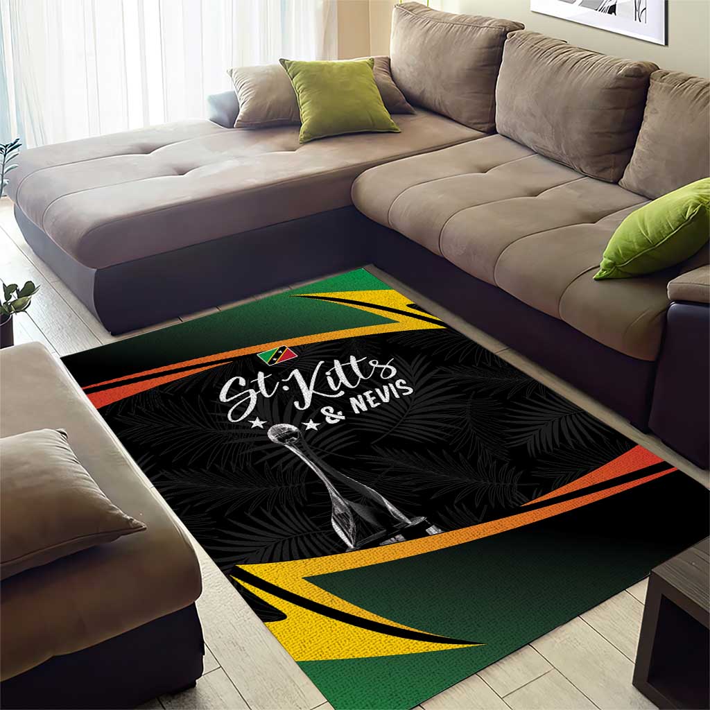 St Kitts and Nevis Cricket Afro Area Rug Go Patriots Go Champions LT7