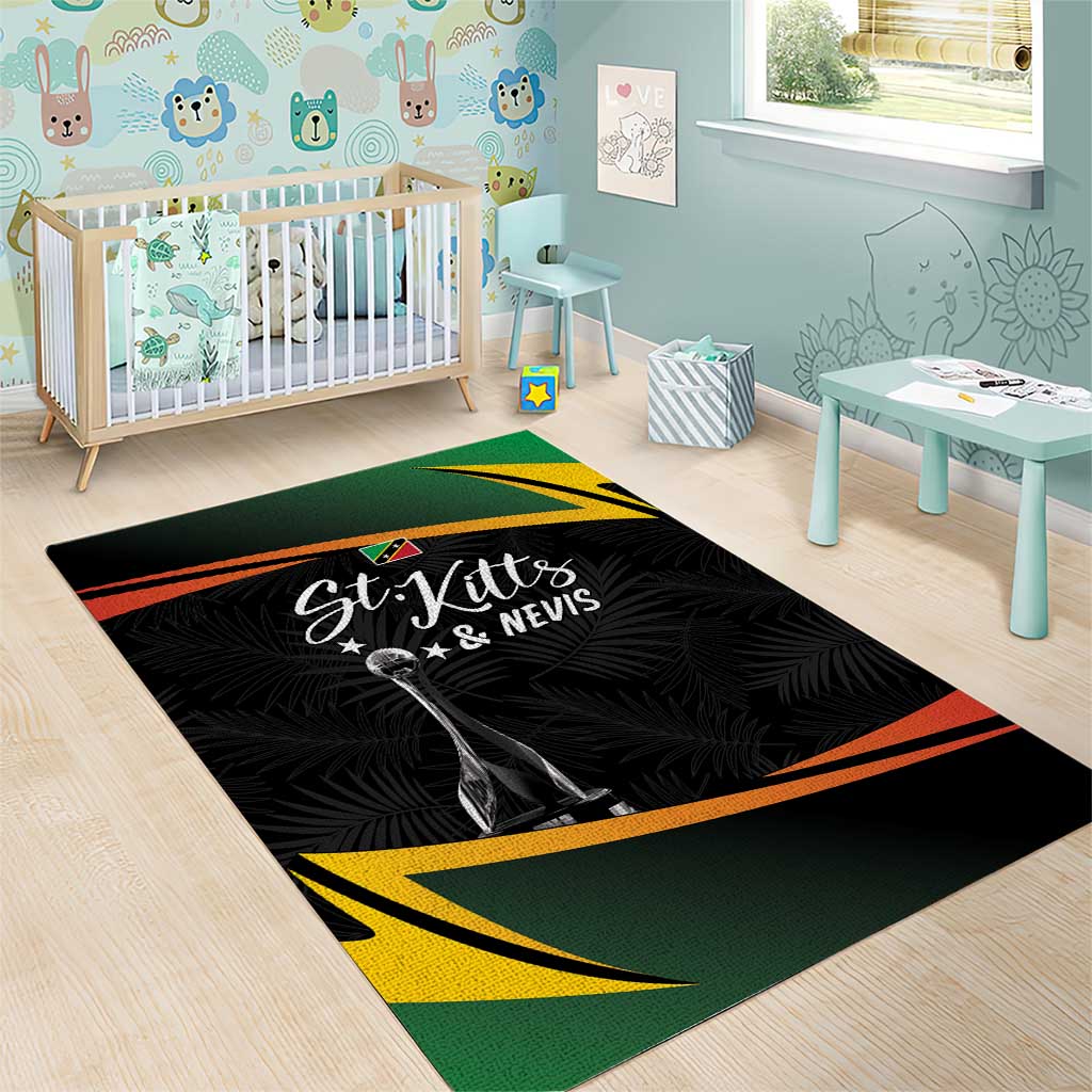 St Kitts and Nevis Cricket Afro Area Rug Go Patriots Go Champions LT7