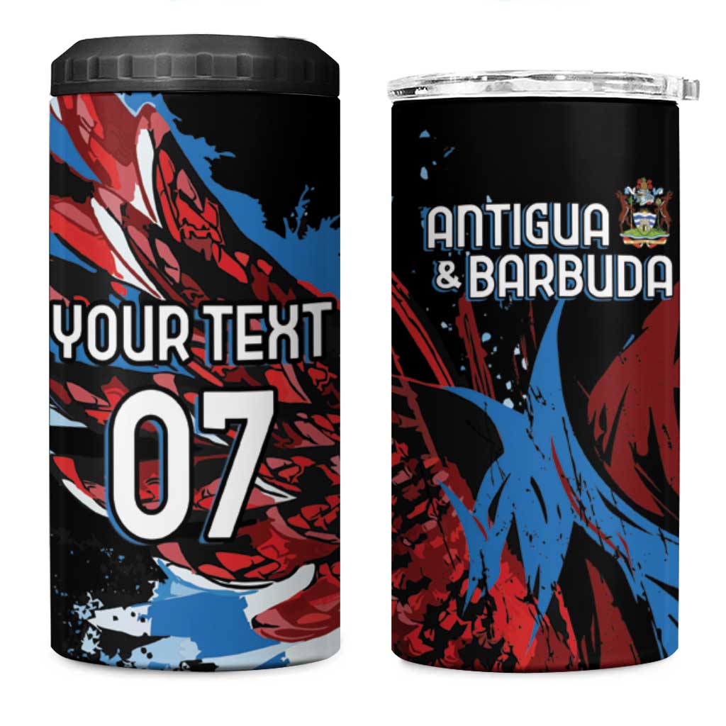 Afro-Antigua and Barbuda Cricket Custom 4 in 1 Can Cooler Tumbler Falcons Wings - Take Off LT7