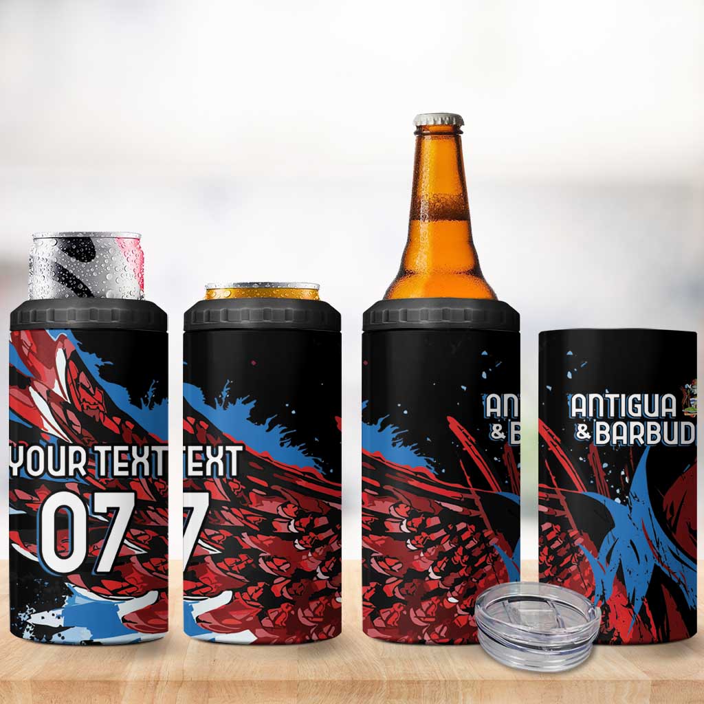 Afro-Antigua and Barbuda Cricket Custom 4 in 1 Can Cooler Tumbler Falcons Wings - Take Off LT7