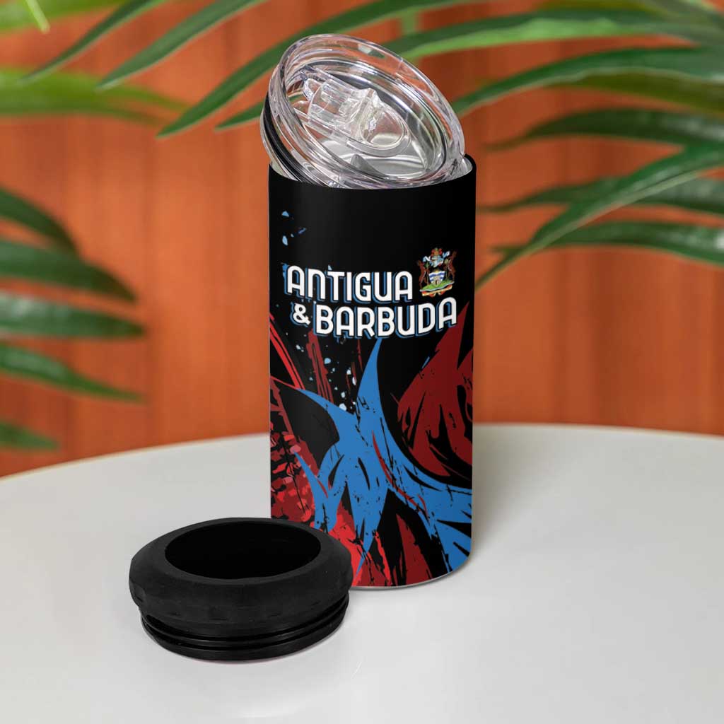 Afro-Antigua and Barbuda Cricket Custom 4 in 1 Can Cooler Tumbler Falcons Wings - Take Off LT7